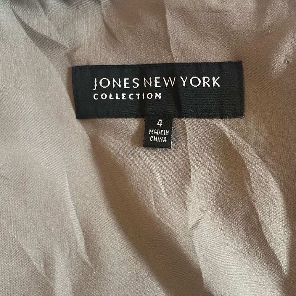 Jones New York Blue Green Watercolor Floral Sheath Silk Blend Cocktail Dress 4 - Picture 4 of 6